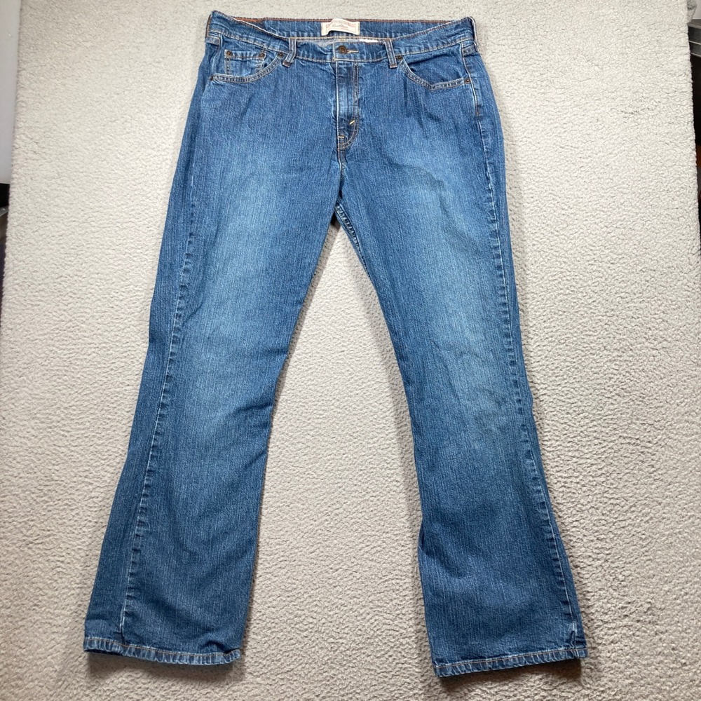 Levi Strauss Signature Bootcut Jeans Womens 16 Medium Blue Stretch Denim Western